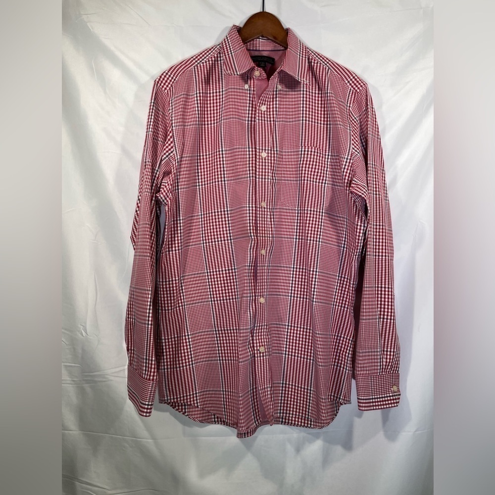 Banana Republic Tailored Slim Fit Non-Iron Mens Button Down Dress Shirt Sz Large